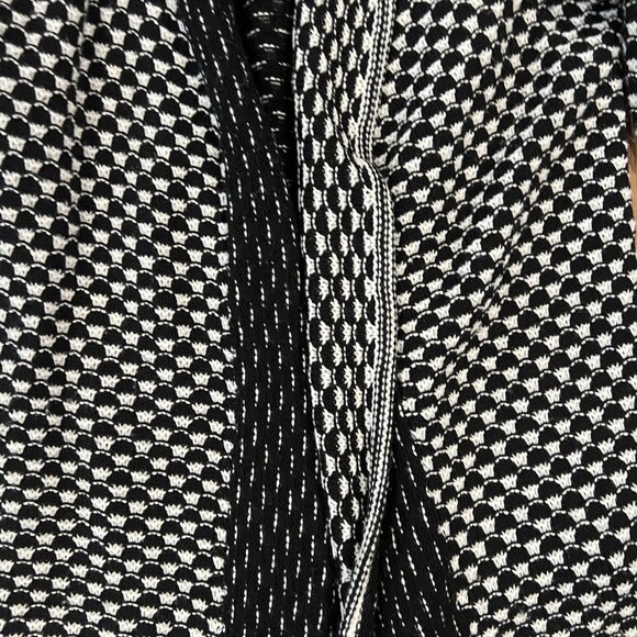 Carol Rose Black White Long Cardigan Sweater Size Small Knit - Picture 4 of 6
